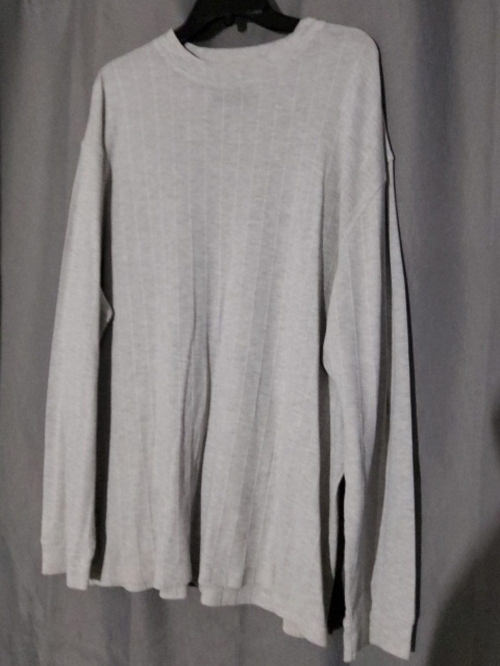 Light Gray Ribbed Crewneck Men's Shirt
